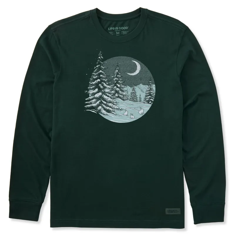 Men's Snowy Night Long Sleeve Crusher Tee sold by Life is Good