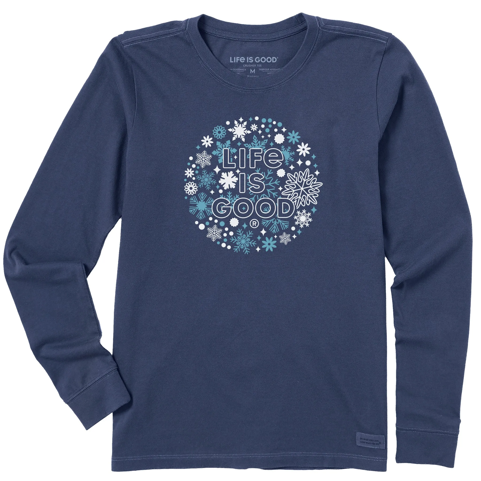 Women's Snowflake Ball Long Sleeve Crusher Tee sold by Life is Good