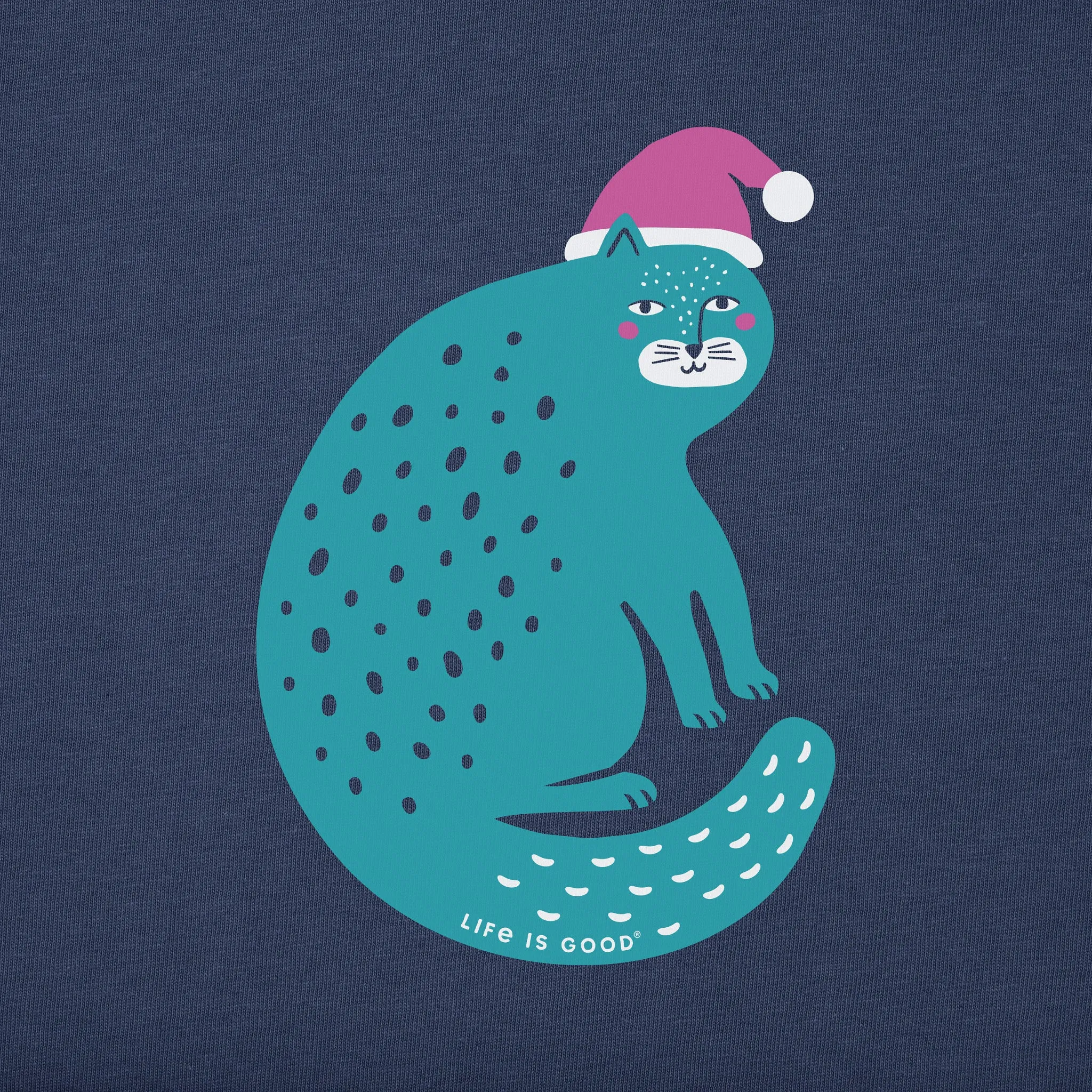 Women's Big Ol Santa Cat Long Sleeve Crusher Tee sold by Life is Good product image thumbnail 2