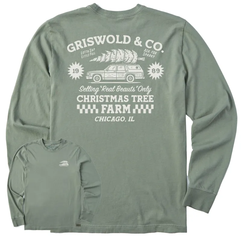 Men's Christmas Tree Farm Long Sleeve Crusher Tee sold by Life is Good