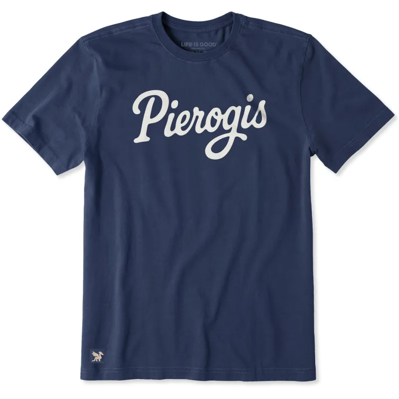 Men's Pierogis Script Short Sleeve Crusher Tee sold by Life is Good
