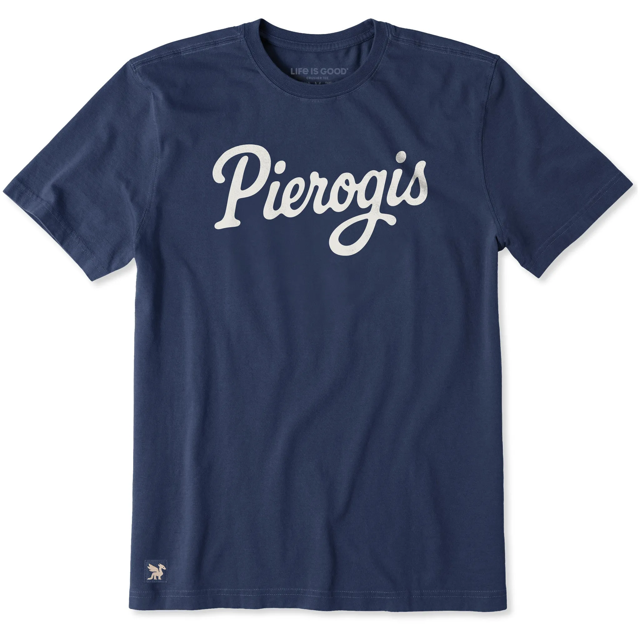 Men's Pierogis Script Short Sleeve Crusher Tee sold by Life is Good