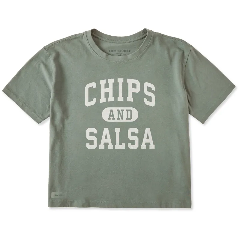 Women's Chips and Salsa Arch Short Sleeve Crusher Boxy Tee sold by Life is Good