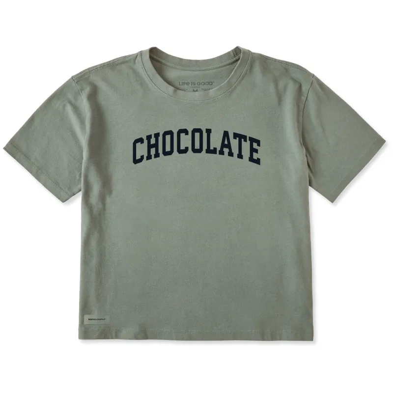 Women's Chocolate Arch Short Sleeve Crusher Boxy Tee sold by Life is Good