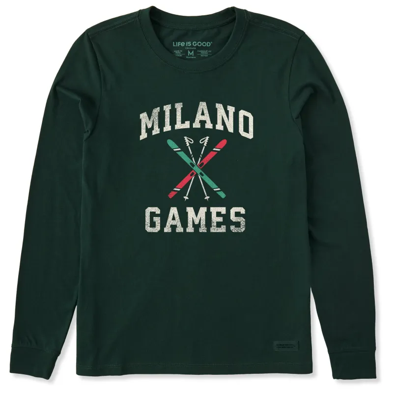 Women's Milano Games Arch Long Sleeve Crusher Tee sold by Life is Good