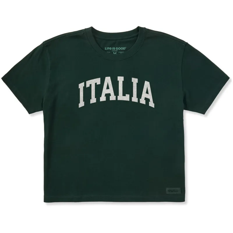Women's Italia Arch Short Sleeve Crusher Boxy Tee sold by Life is Good