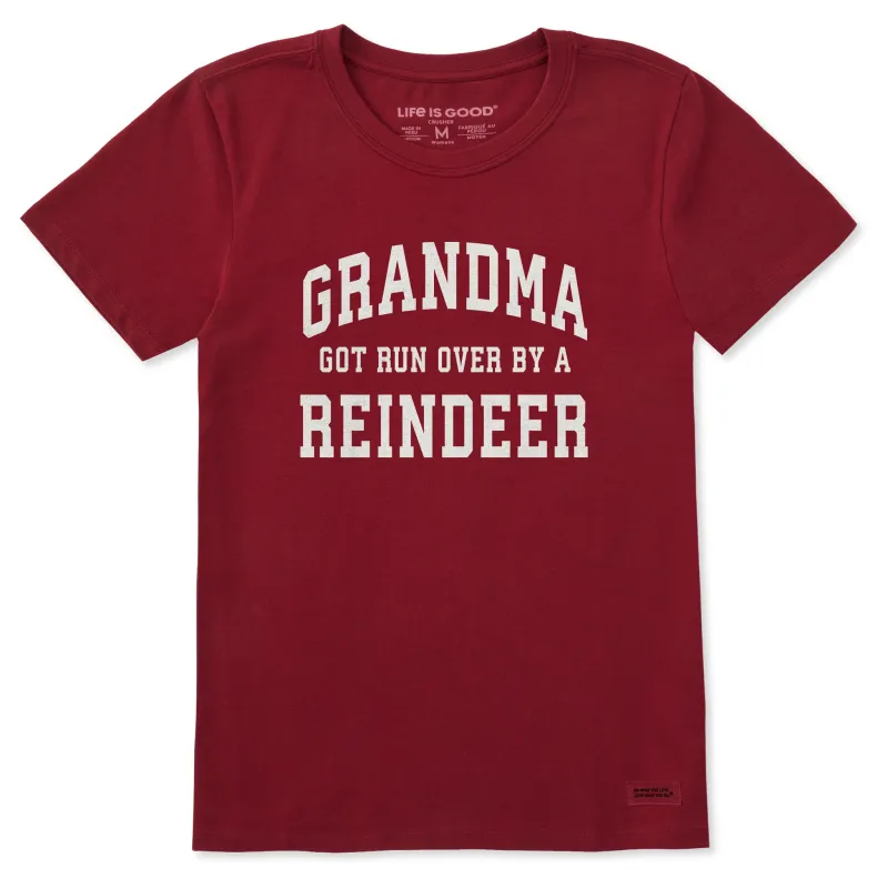 Women's Grandma Got Run Over Arch Short Sleeve Crusher Tee sold by Life is Good
