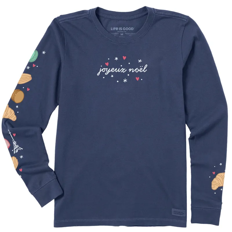 Women's Joyeux Noel Long Sleeve Crusher Tee sold by Life is Good