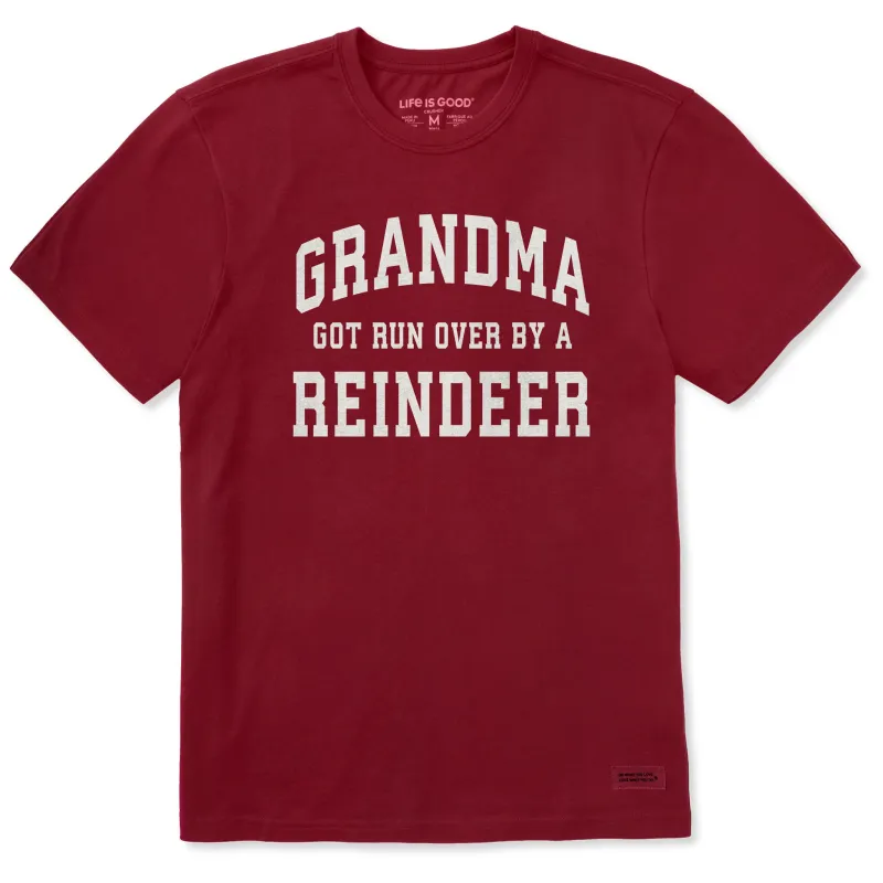 Men's Grandma Got Run Over Arch Short Sleeve Crusher Tee sold by Life is Good