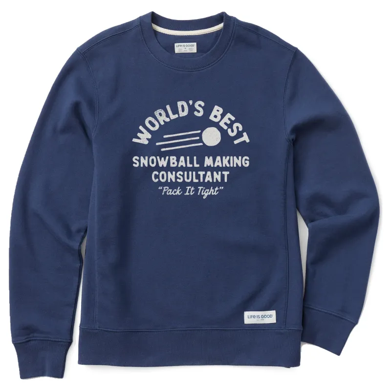 Men's Snowball Consultant Simply True Fleece Crew sold by Life is Good