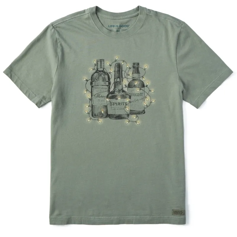 Men's Making Spirits Bright Bottles Short Sleeve Crusher Tee sold by Life is Good