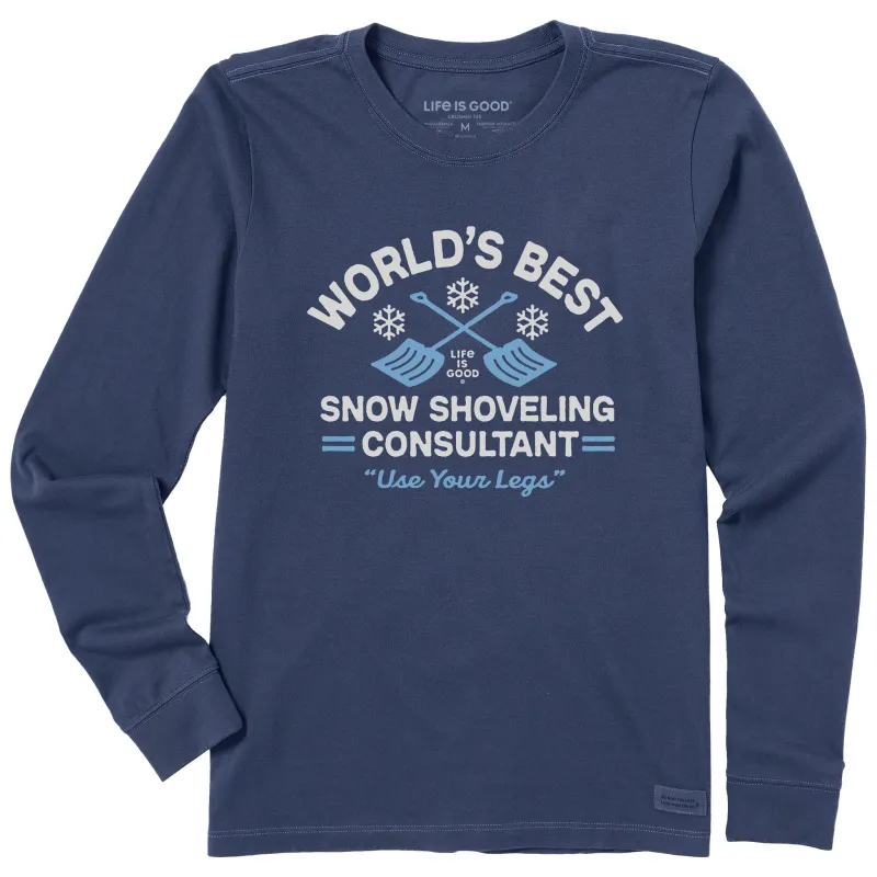 Women's Snow Shoveling Consultant Long Sleeve Crusher Tee sold by Life is Good