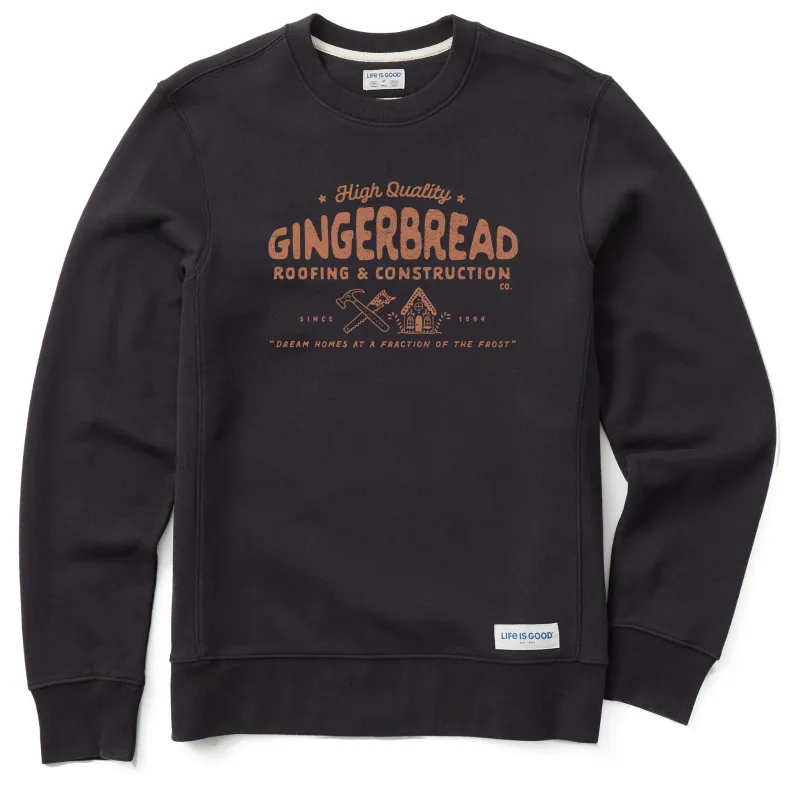 Men's Gingerbread Construction Simply True Fleece Crew sold by Life is Good