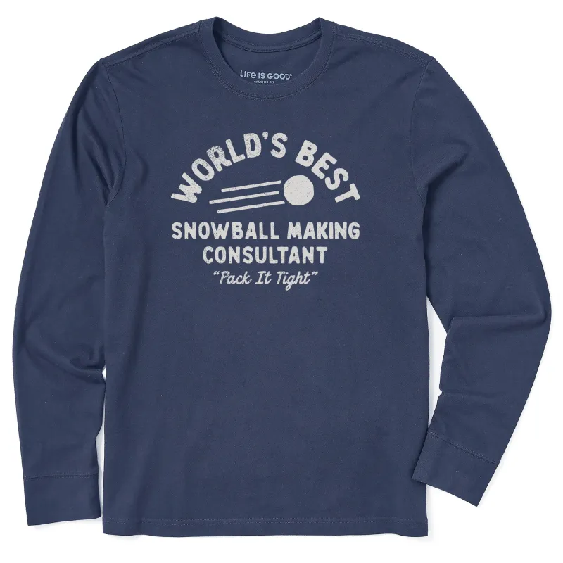 Men's Snowball Consultant Long Sleeve Crusher Tee sold by Life is Good