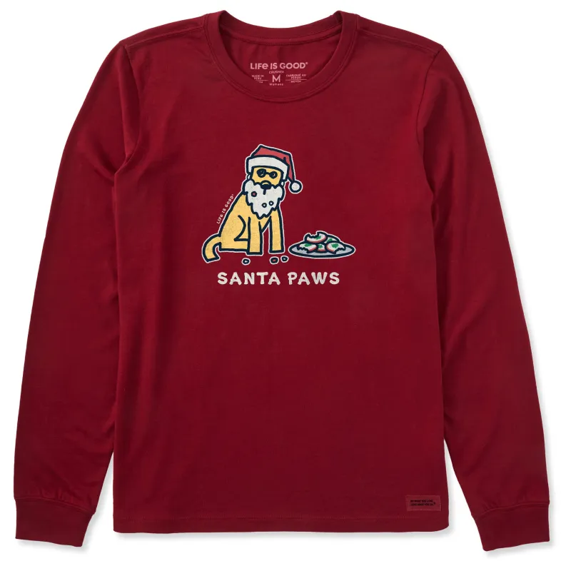 Women's Santa Paws Rocket Long Sleeve Crusher Tee sold by Life is Good