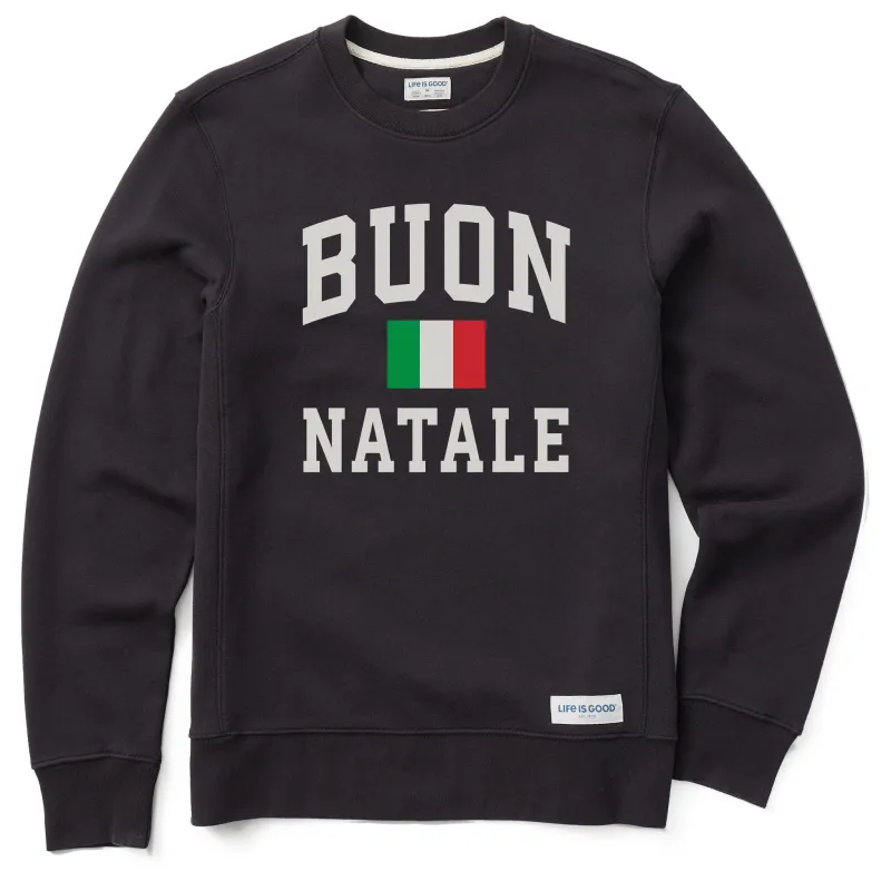Men's Buon Natale Arch Simply True Fleece Crew sold by Life is Good