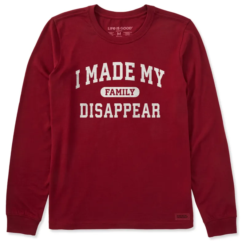 Women's I Made My Family Disappear Arch Long Sleeve Crusher Tee sold by Life is Good