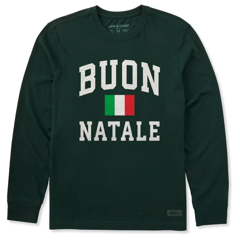 Men's Buon Natale Arch Long Sleeve Crusher Tee sold by Life is Good