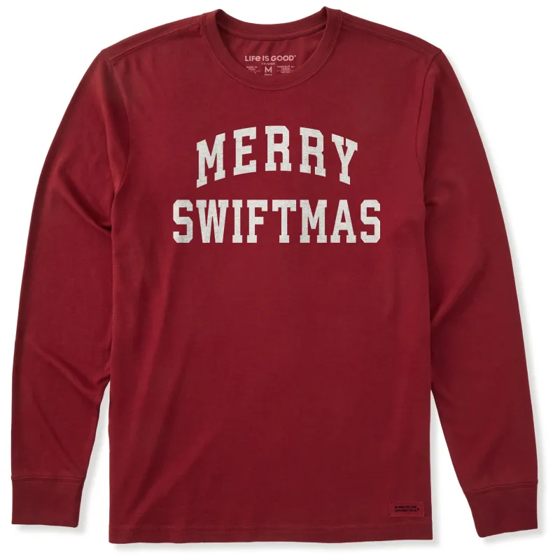 Men's Merry Swiftmas Arch Long Sleeve Crusher Tee sold by Life is Good