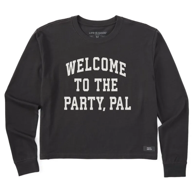 Women's Welcome to the Party Pal Arch Long Sleeve Crusher Boxy Tee sold by Life is Good