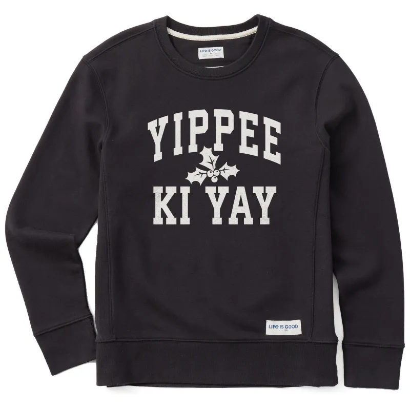 Women's Yippee Ki Yay Arch Simply True Fleece Crew sold by Life is Good