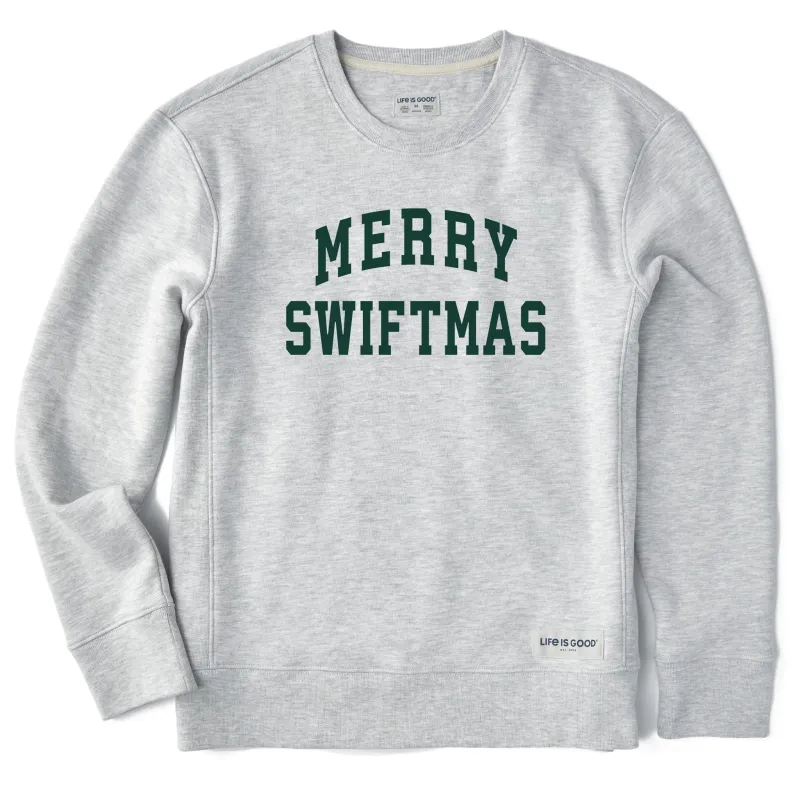 Women's Merry Swiftmas Arch Simply True Fleece Crew sold by Life is Good