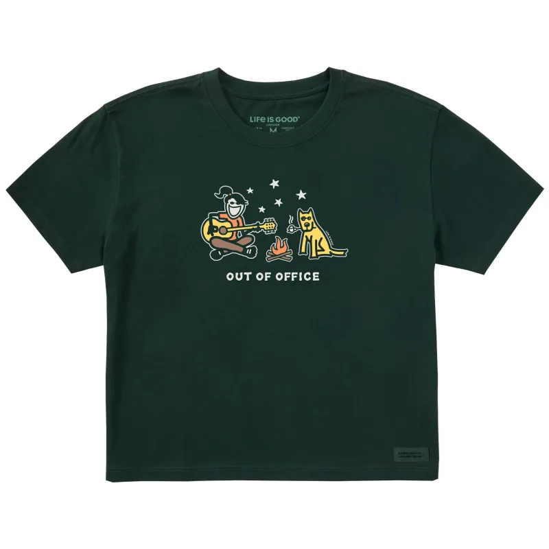 Women's Jackie & Rocket Camp Out of Office Short Sleeve Crusher Boxy Tee made by Life is Good
