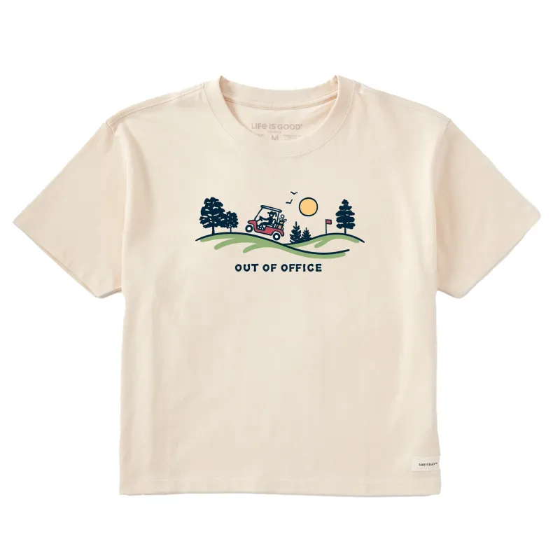 Women's Jackie Golf Cart Vista Out of Office Short Sleeve Crusher Boxy Tee sold by Life is Good