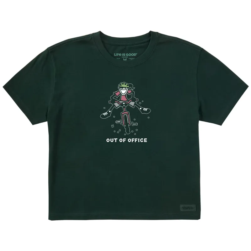 Women's Jackie Mountain Bike Out of Office Short Sleeve Crusher Boxy Tee sold by Life is Good