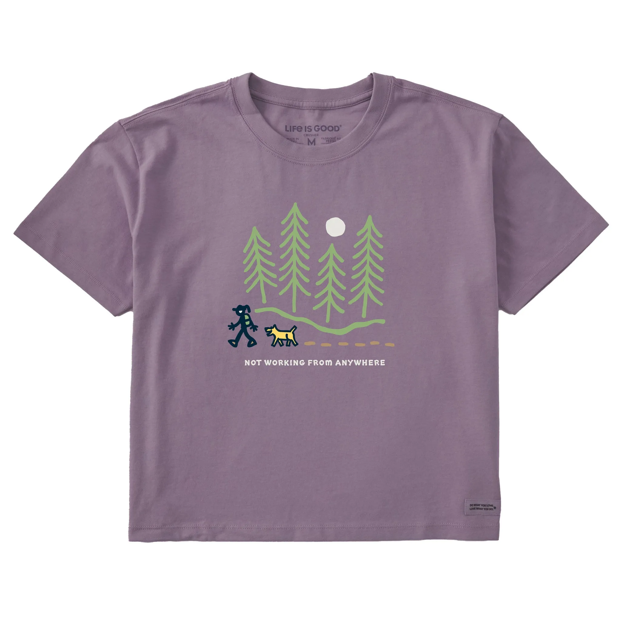 Women's Jackie Hiking Thru the Woods Not Working Short Sleeve Crusher Boxy Tee sold by Life is Good product image thumbnail 3