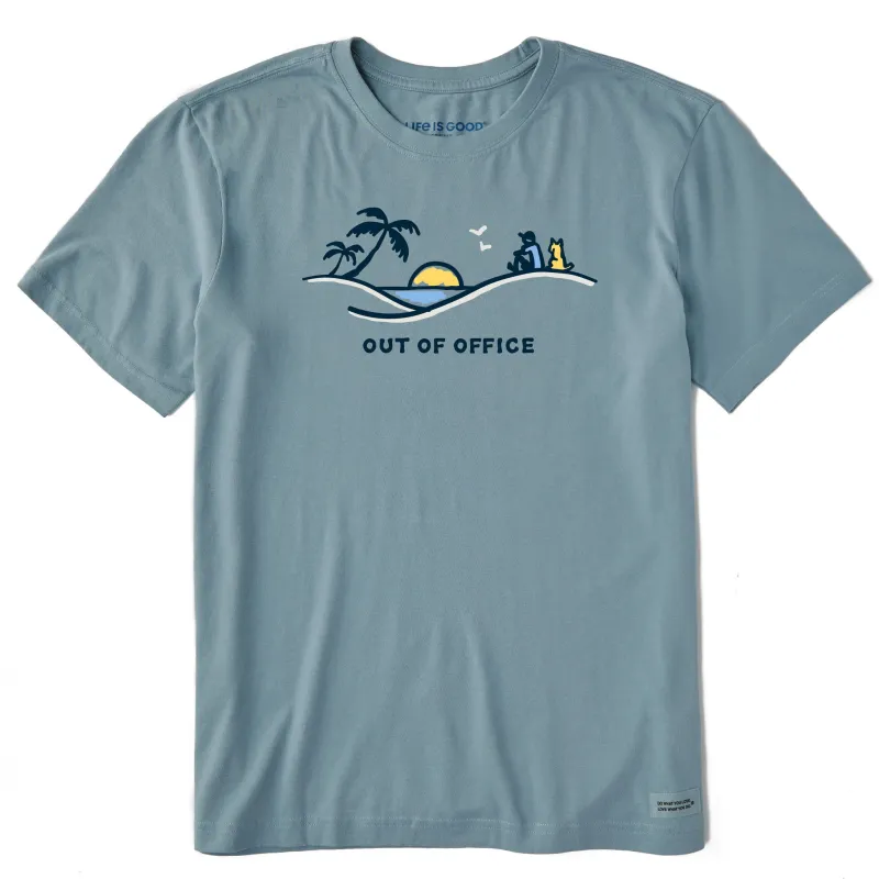 Men's Palm Sunset Out of Office Short Sleeve Crusher Tee sold by Life is Good