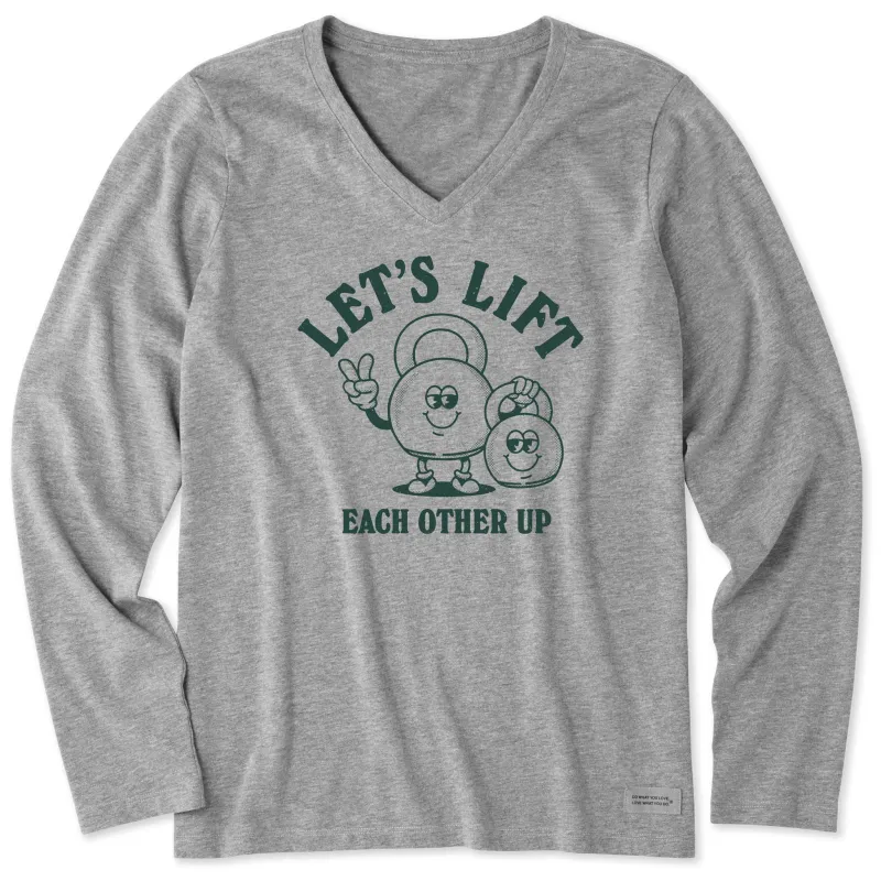Women's Lift Each other Up Long Sleeve Crusher-LITE Vee sold by Life is Good