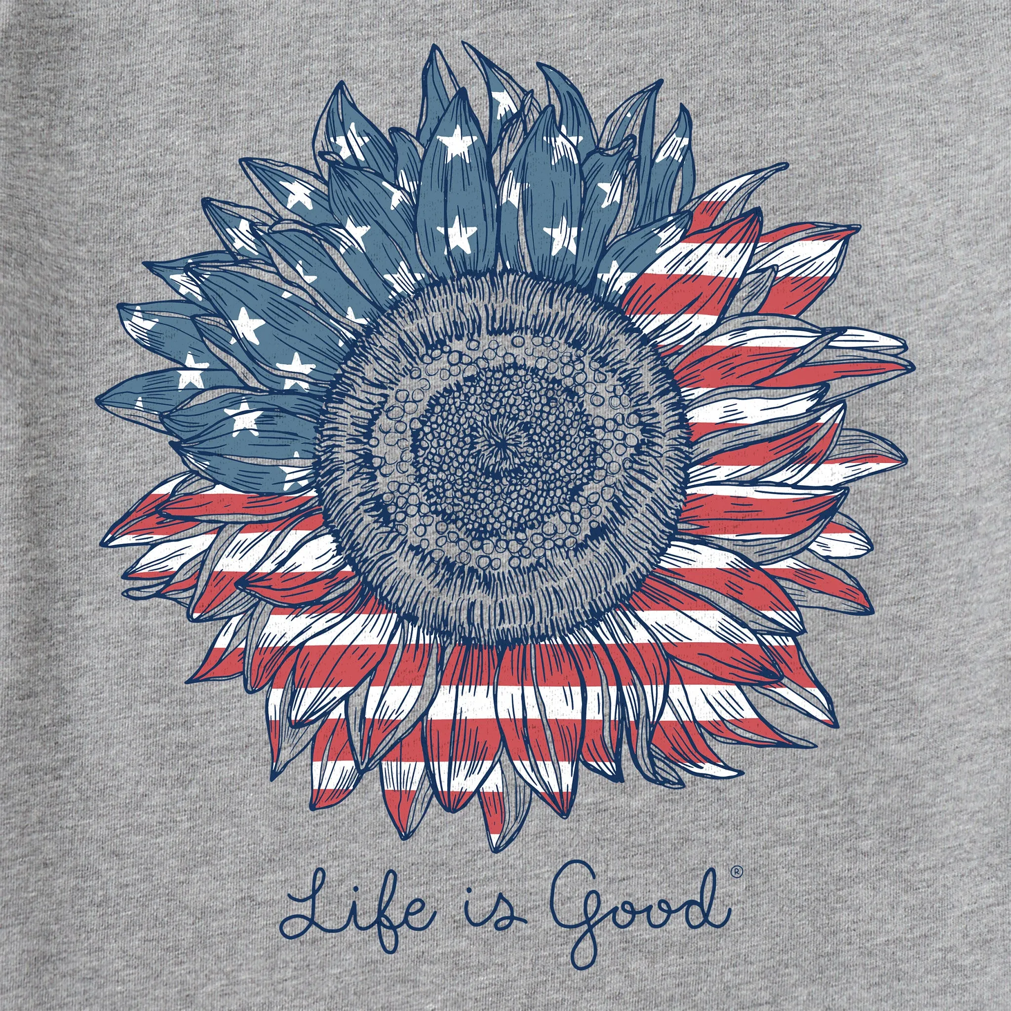 Women's American Sunflower Long Sleeve Crusher-LITE Vee sold by Life is Good product image thumbnail 2