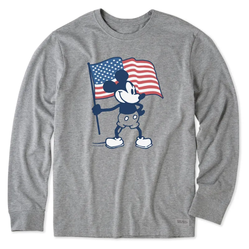 Men's Americana Steamboat Willie Long Sleeve Crusher-LITE Tee sold by Life is Good