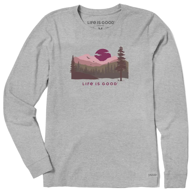 Women's Sunset Landscape Long Sleeve Crusher-LITE Tee sold by Life is Good