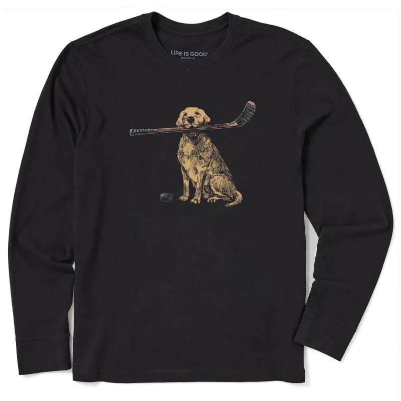 Men's Golden Hockey Long Sleeve Crusher Tee sold by Life is Good