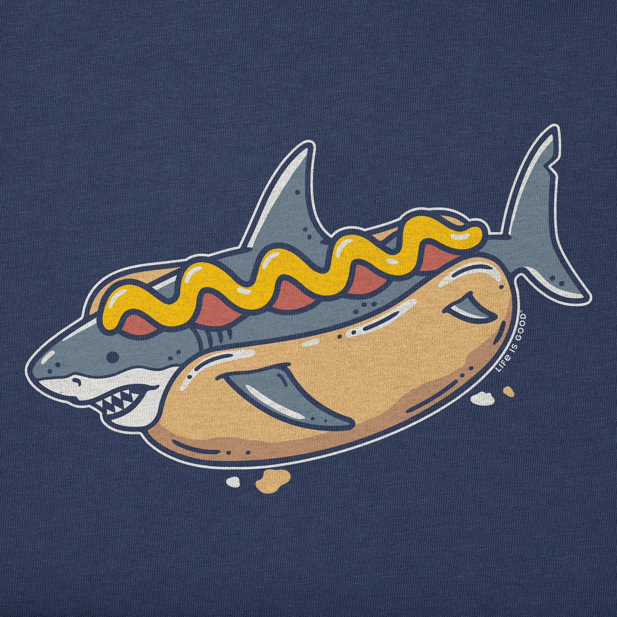 Men's Hot Dog Shark Short Sleeve Crusher Tee sold by Life is Good product image thumbnail 2