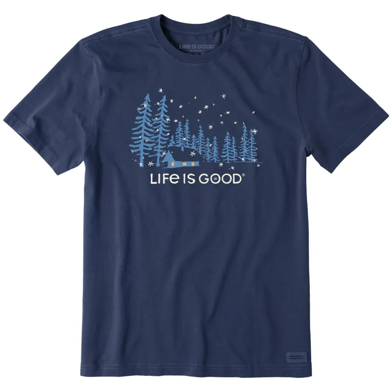 Men's Snowy Evening Short Sleeve Crusher Tee sold by Life is Good