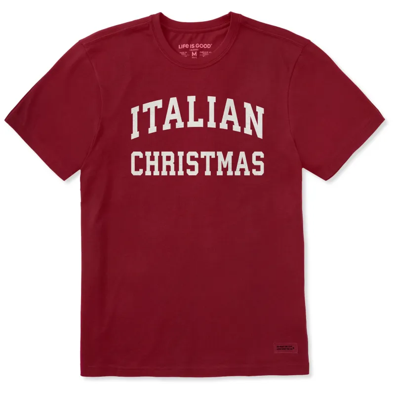 Men's Italian Christmas Arch Short Sleeve Crusher Tee sold by Life is Good