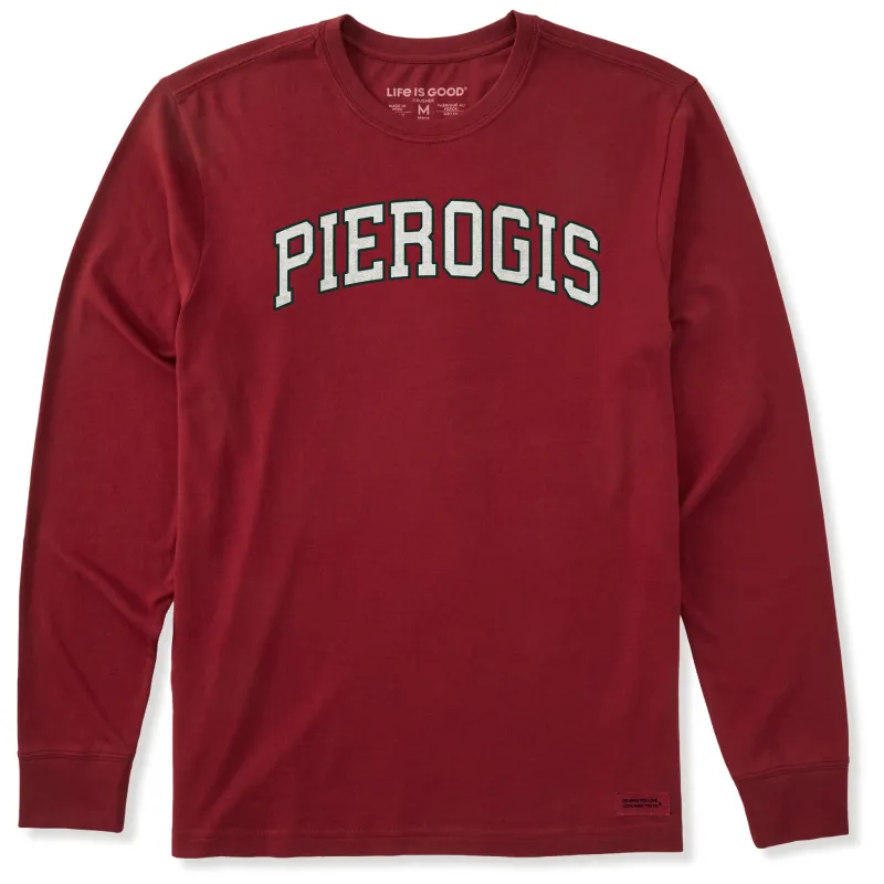 Men's Pierogis Outline Arch Long Sleeve Crusher Tee sold by Life is Good