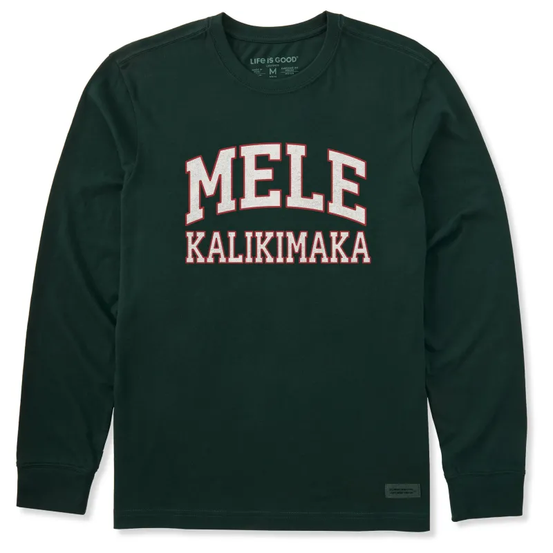 Men's Mele Kalikimaka Outline Arch Long Sleeve Crusher Tee sold by Life is Good