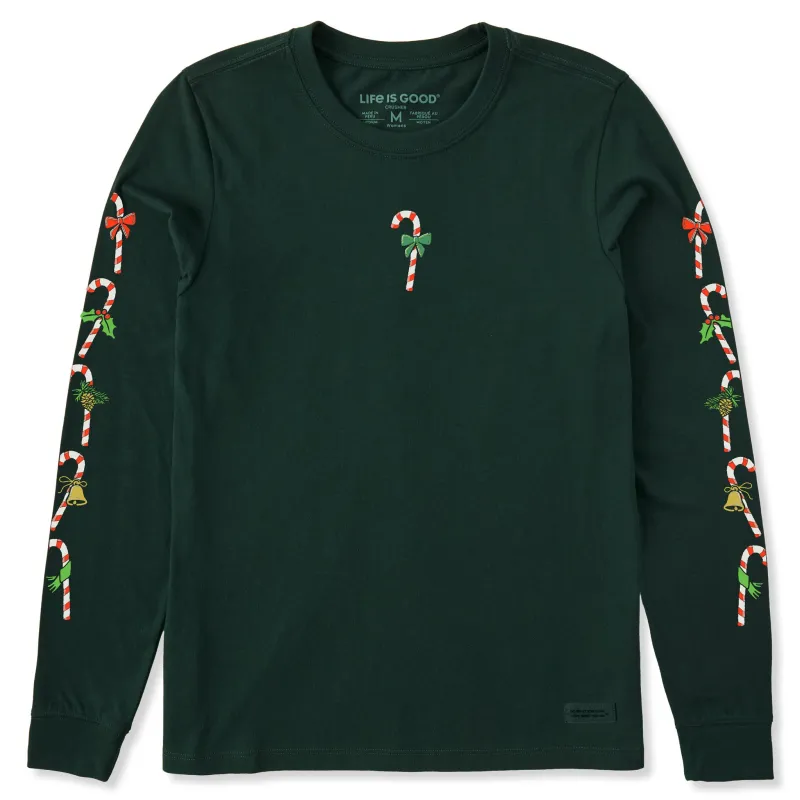 Women's Candy Cane Mini Long Sleeve Crusher Tee made by Life is Good