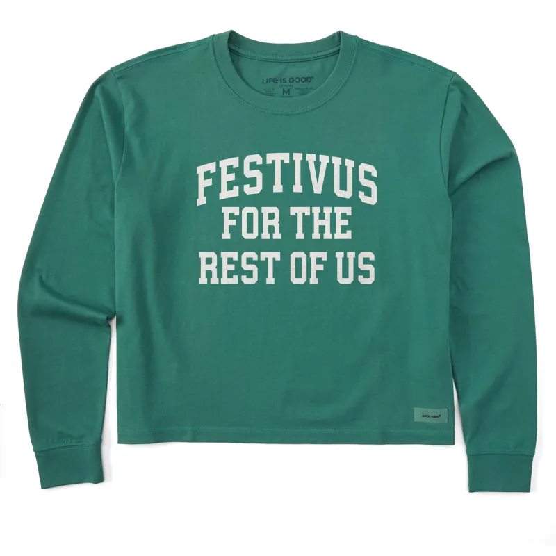 Women's Festivus for the Rest of Us Arch Long Sleeve Crusher Boxy Tee sold by Life is Good