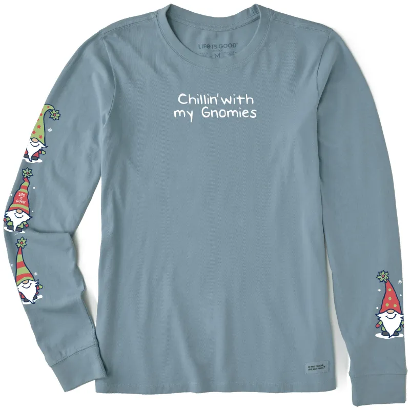 Women's Gnomies on my Sleeve Long Sleeve Crusher Tee sold by Life is Good