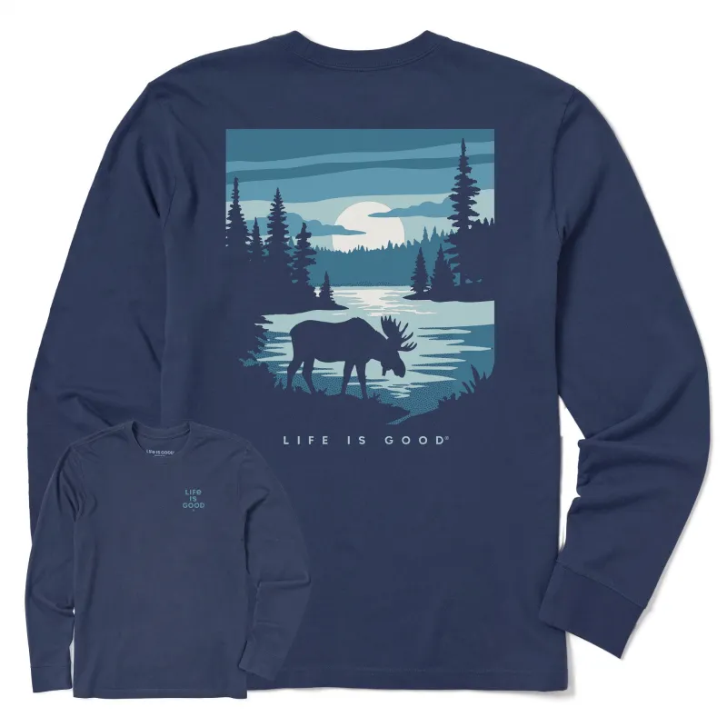 Men's Moose Lake Long Sleeve Crusher Tee sold by Life is Good