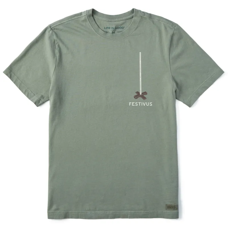Men's Festivus Pole Short Sleeve Crusher Tee sold by Life is Good