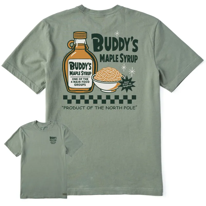 Men's Buddy's Maple Syrup Short Sleeve Crusher Tee sold by Life is Good