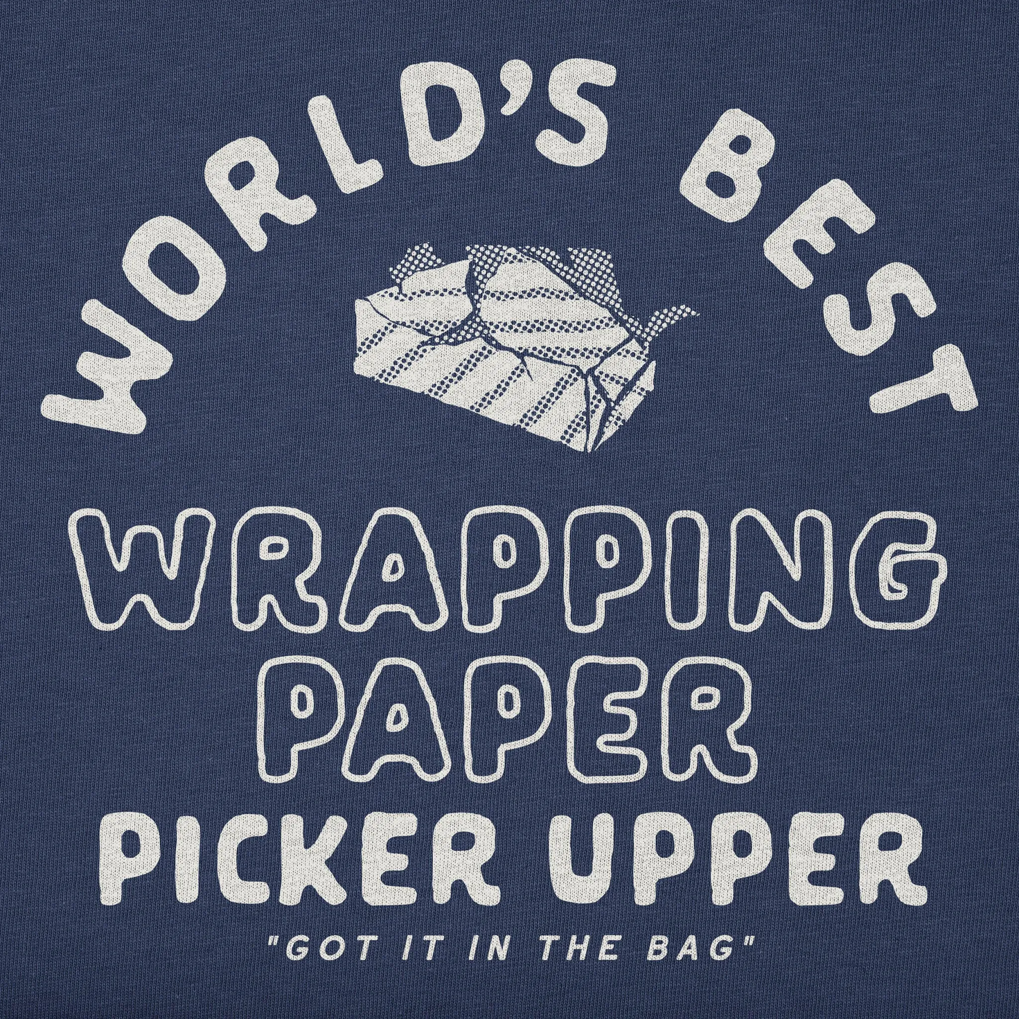 Men's World's Best Wrapping Paper Picker Upper Long Sleeve Crusher Tee sold by Life is Good product image thumbnail 2