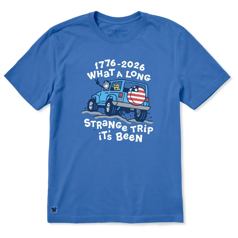 Men's What a Long Strange USA Trip Short Sleeve Crusher Tee sold by Life is Good
