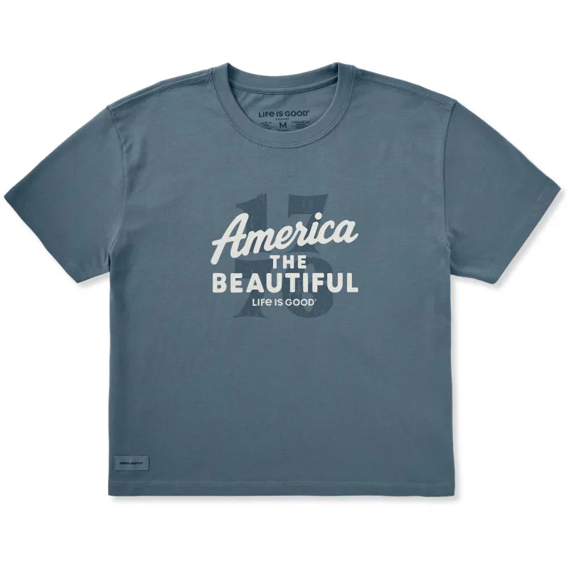 Women's America the Beautiful 1776 Short Sleeve Crusher Boxy Tee sold by Life is Good